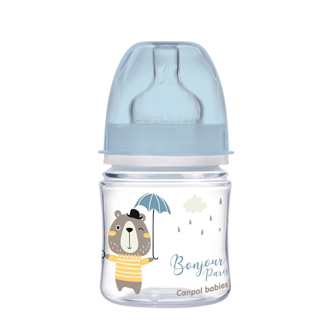 CANPOL BABIES Biberon Anti Colique Col Large 120ML Bonjour Paris – Bleu – 35/231