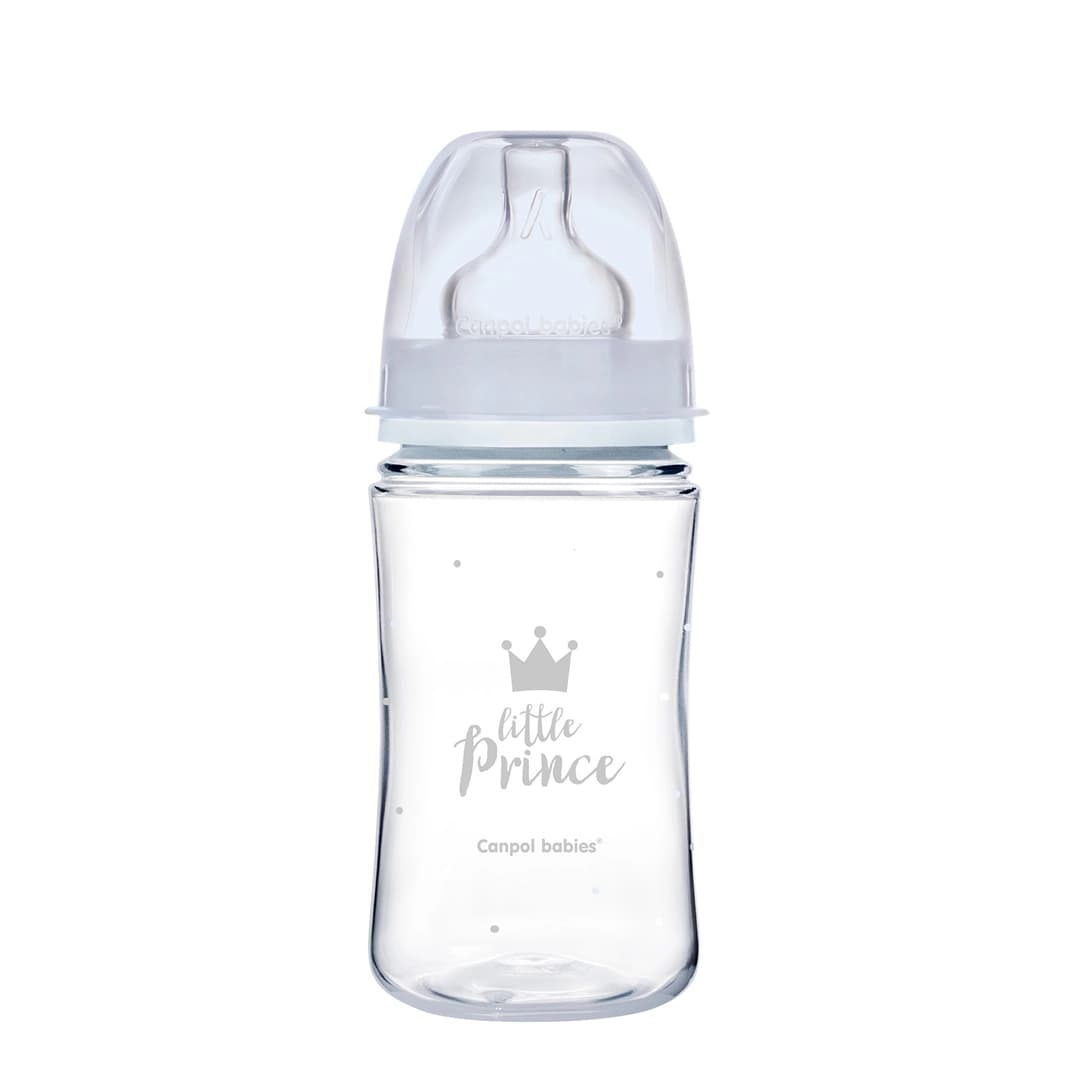 CANPOL BABIES Biberon Anti Colique Col Large 240ml Royal Baby – Bleu – 35/234