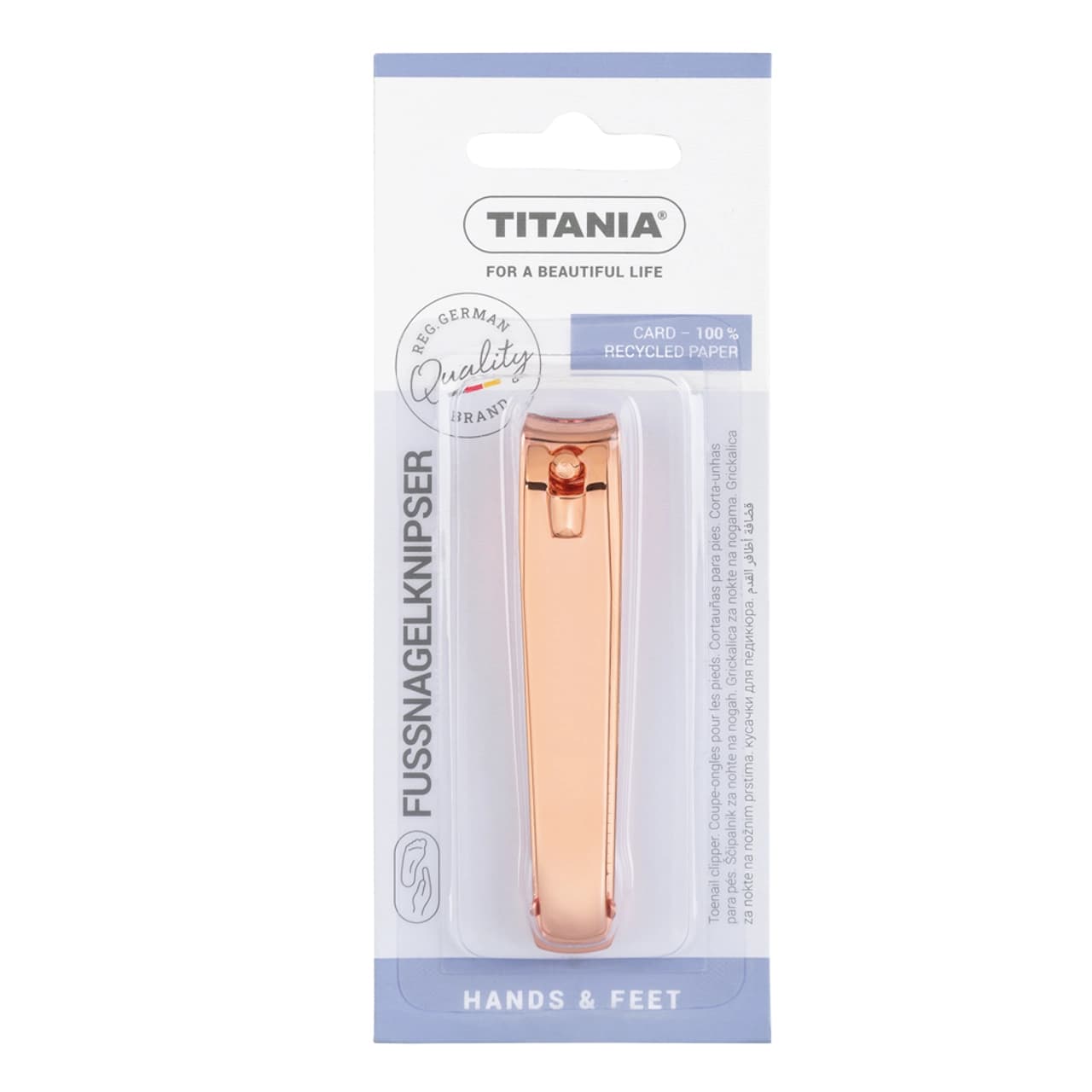 TITANIA Coupe Ongles Inox Rose Dore 8cm – 1091/53RG B