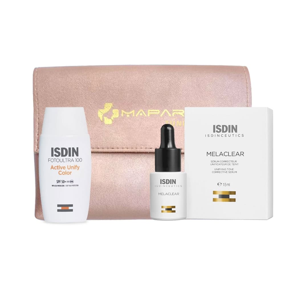 ISDIN Duo Ecran Solaire Active Unify Fusion Fluide Teinte SPF50+ et Melaclear Serum