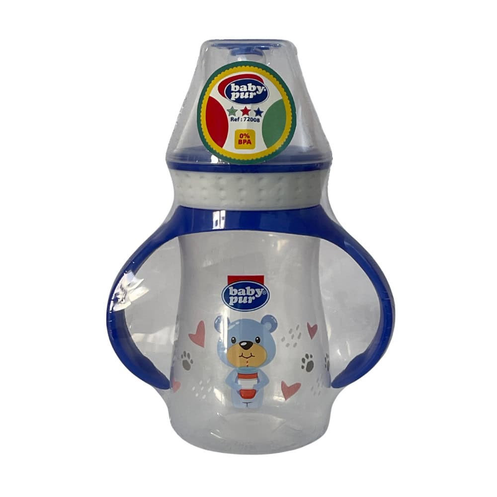 Baby Pur Mini Biberon Standard Avec Couvercle Torsade et Anses 125ml