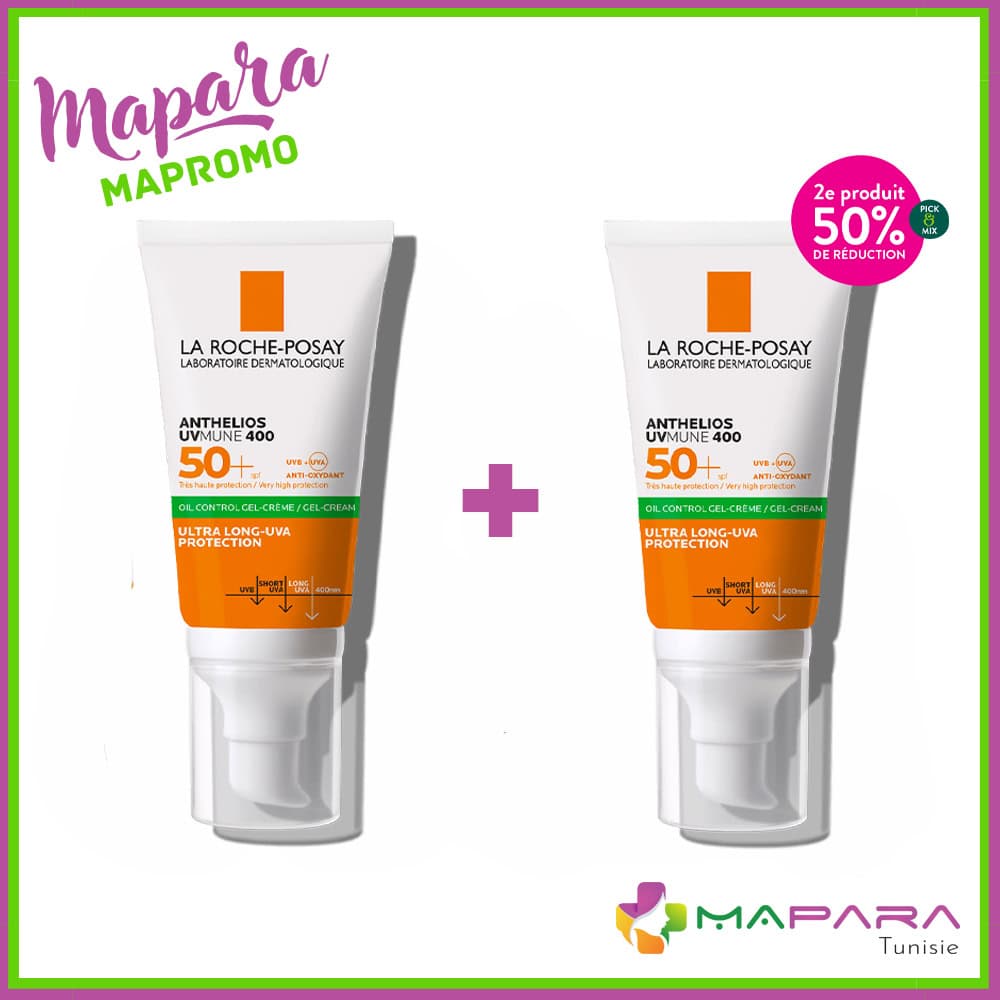 La Roche-Posay Anthelios UVMune 400 SPF50+ Gel-Crème Oil Control – 50ml – 2ᵉ à (-50%)