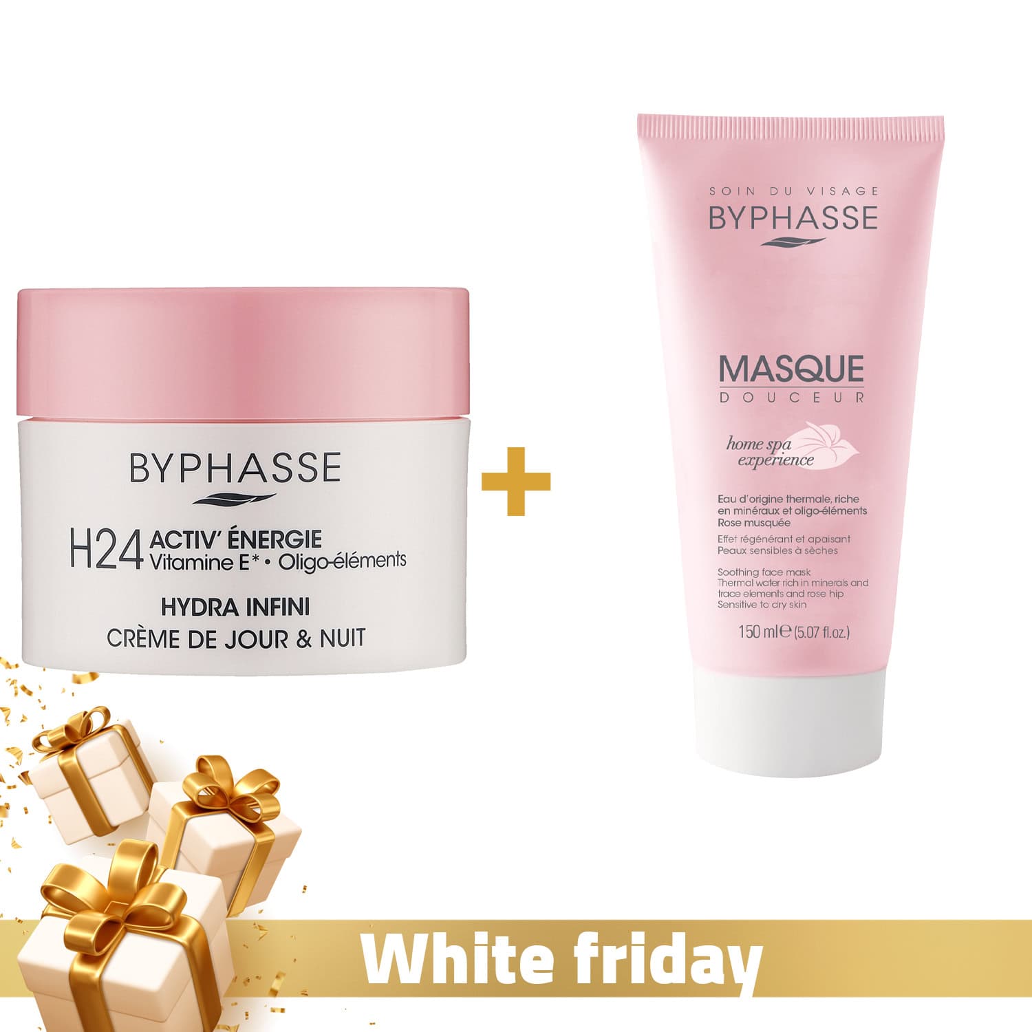 Byphasse Crème H24 Hydra’Confort ACHETÉE = Masque Douceur Home Spa 150ml OFFERT