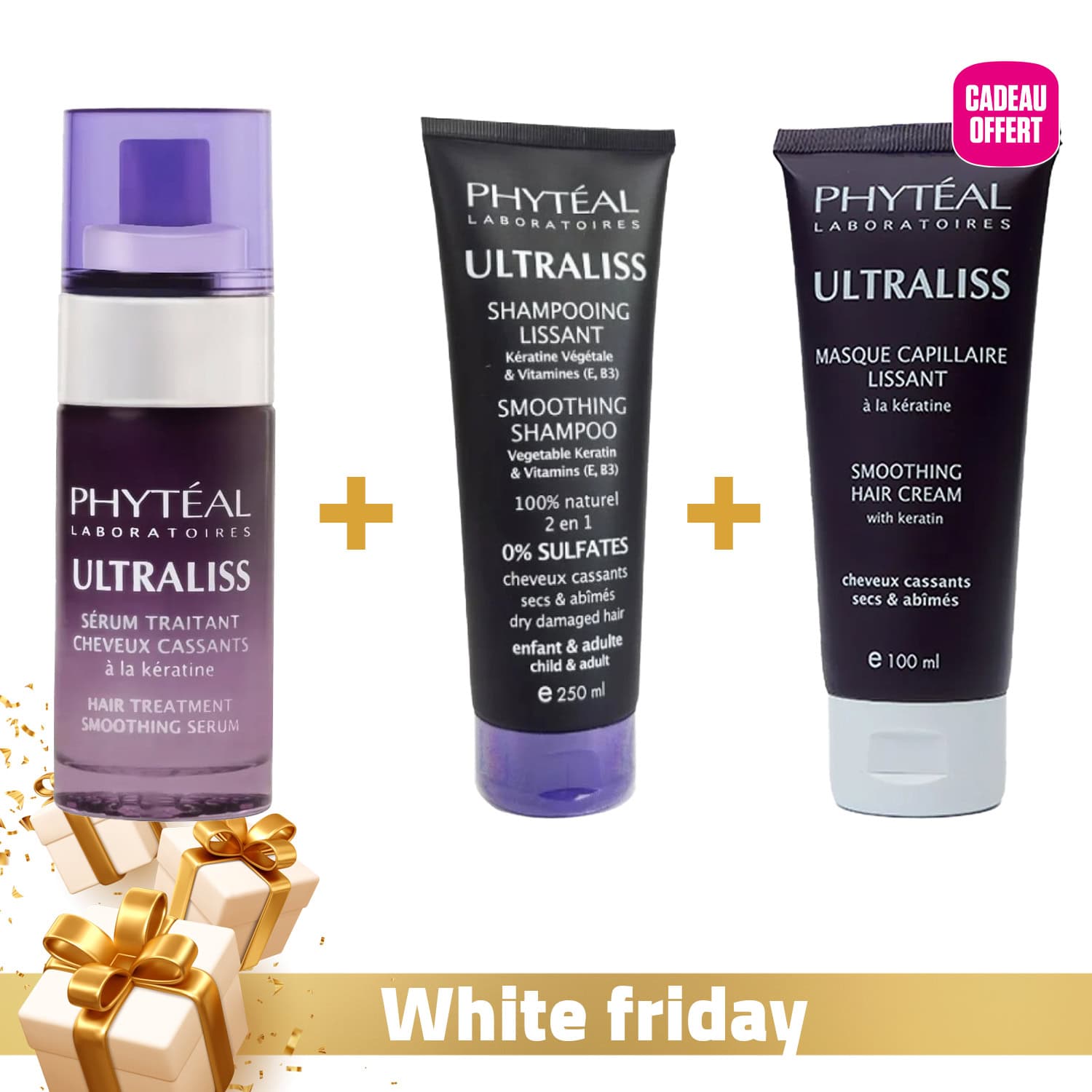 PHYTEAL Ultraliss Sérum + PHYTEAL Ultraliss Shampooing + PHYTEAL Ultraliss Masque Offert