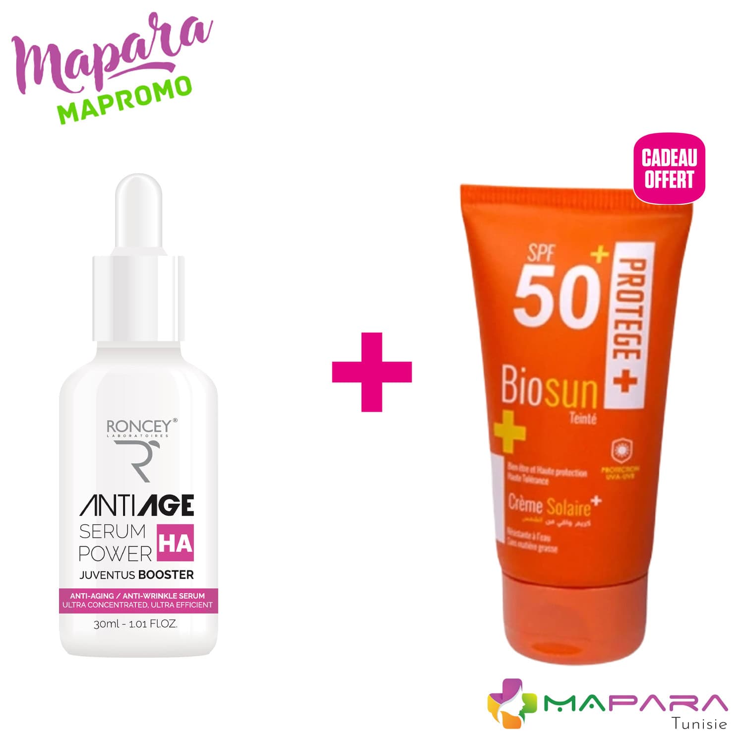 Roncey Hydraskin Serum Anti-Âge HA + Écran Teinté Offert