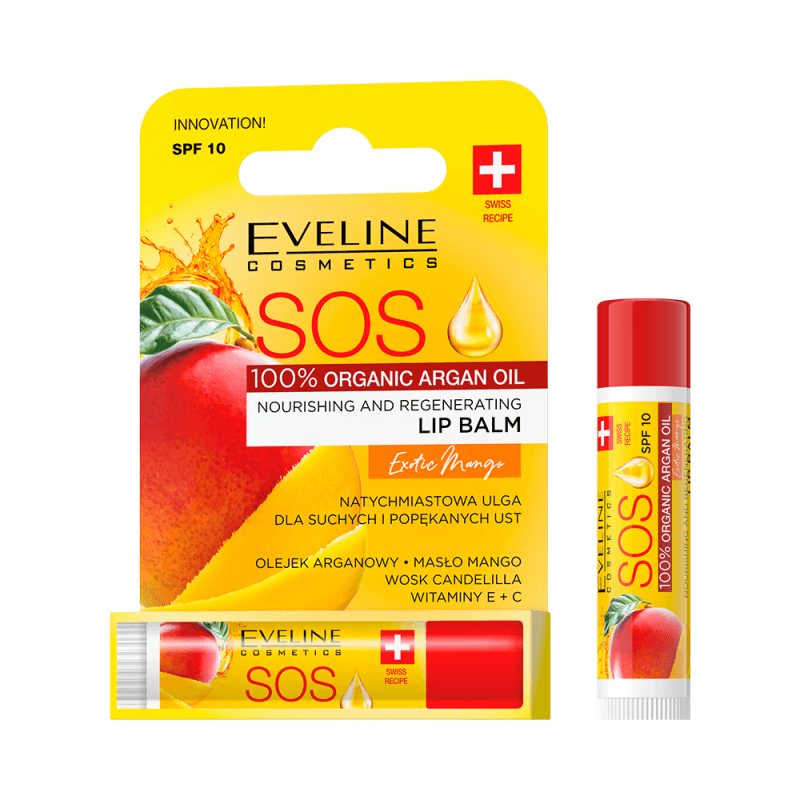 Eveline Baume à Lèvres Nourrissant et Régénérant SOS Mangue Exotique 4,5ml