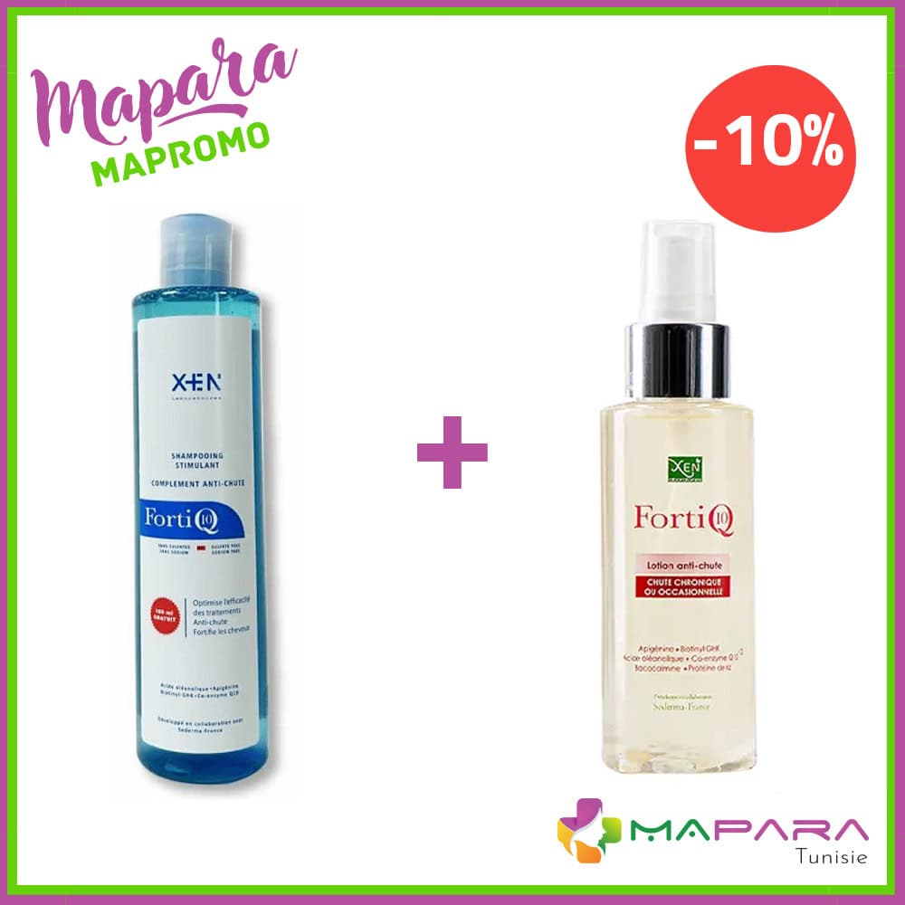 XEN FORTI Q10 Shampooing Anti‑Chute 200ml + Lotion Anti‑Chute 100ml (-10 %)