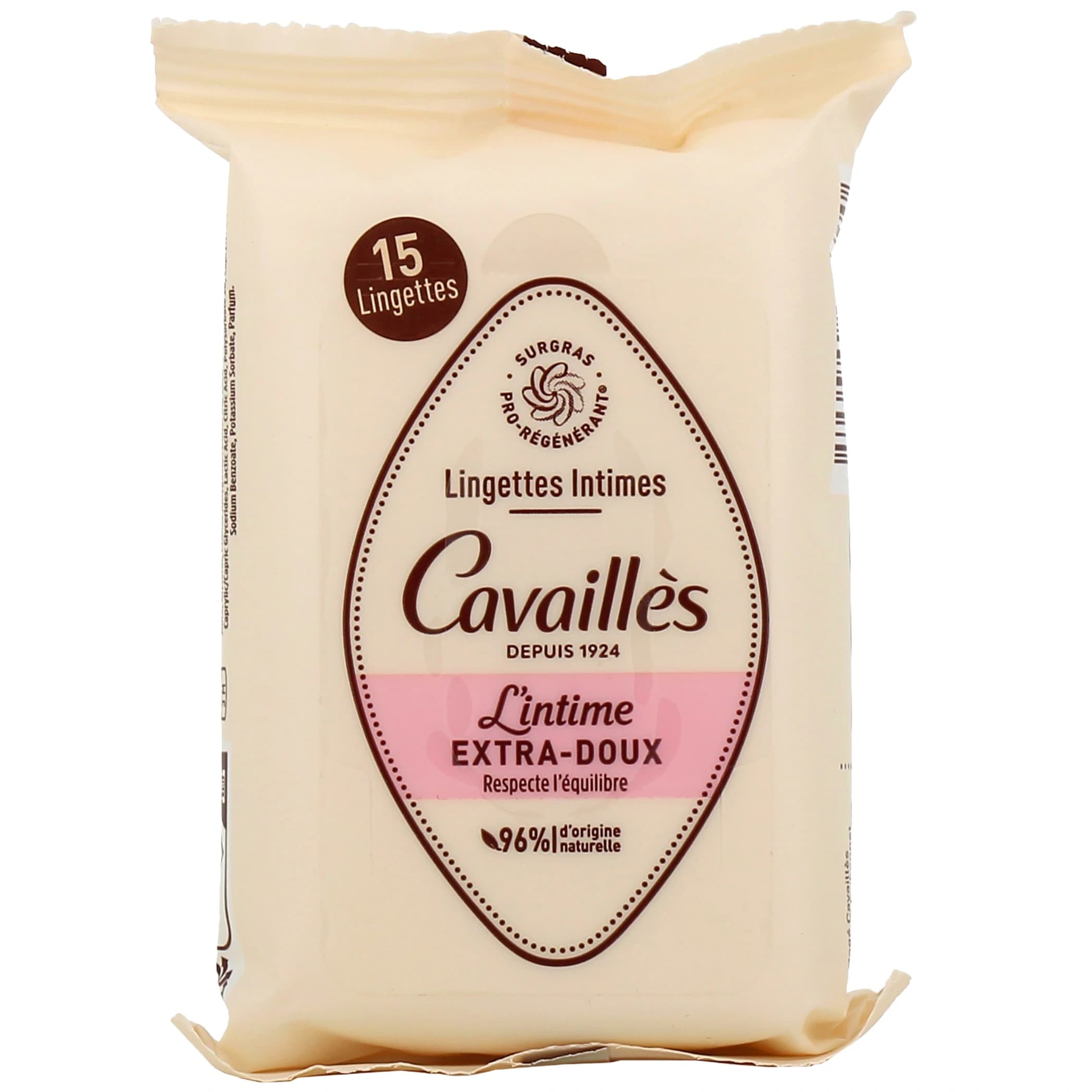Rogé Cavailles Lingettes Intimes Extra-Doux x15
