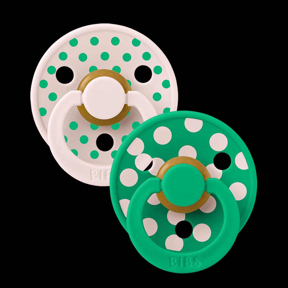 BIBS Colour 2 Sucettes Taille 1 Polka Petal – Cactus 6 à 18 mois