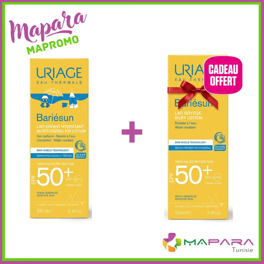 Uriage Bariesun Lait Adulte SPF50+ 100ml + Bariésun Lait Enfant SPF50+ 100ml Offert