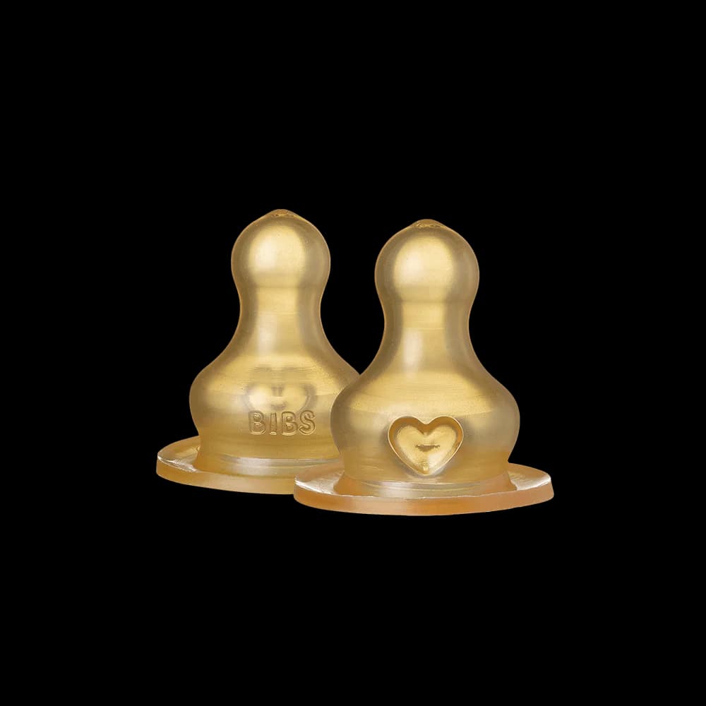 BIBS 2 Tétines de Biberon Débit Moyen en Latex
