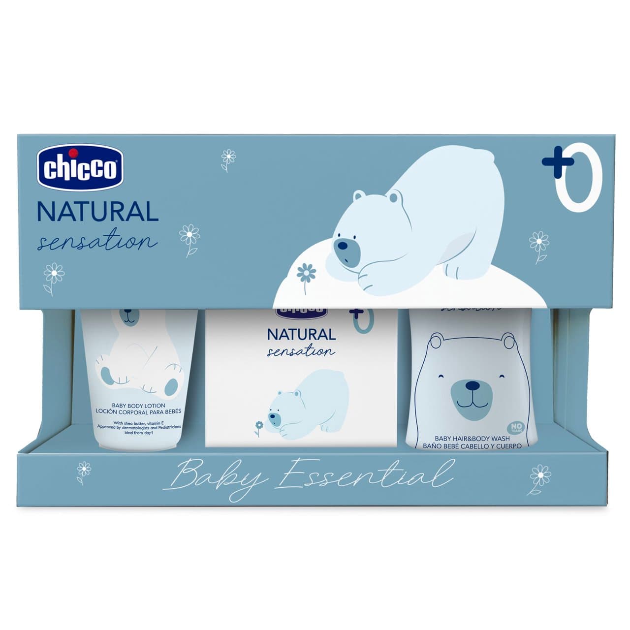 Chicco Natural Sensation Set de Toilette et de Bain 3 Pièces