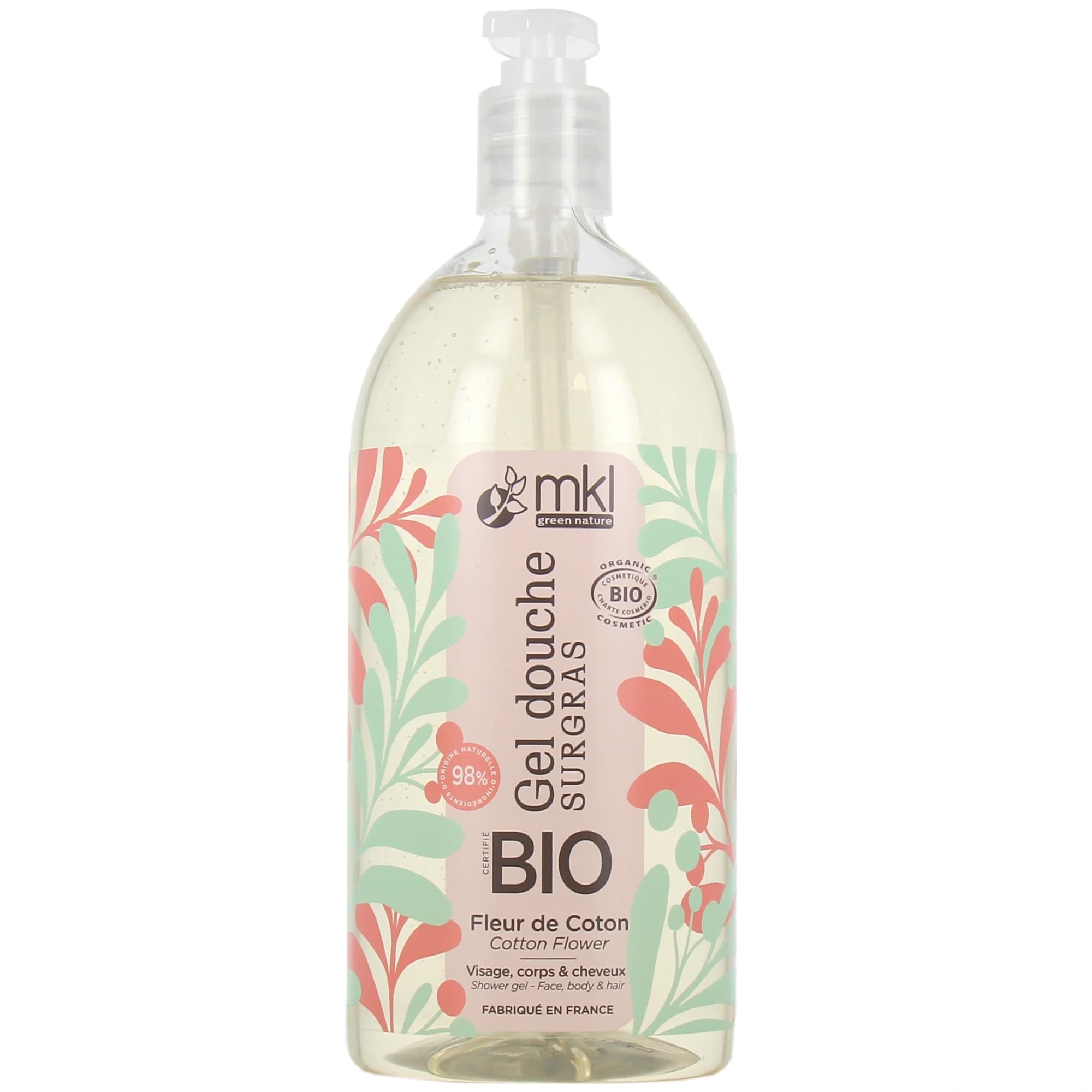 MKL Green Nature Gel Douche Surgras Fleur de Coton Bio 1L