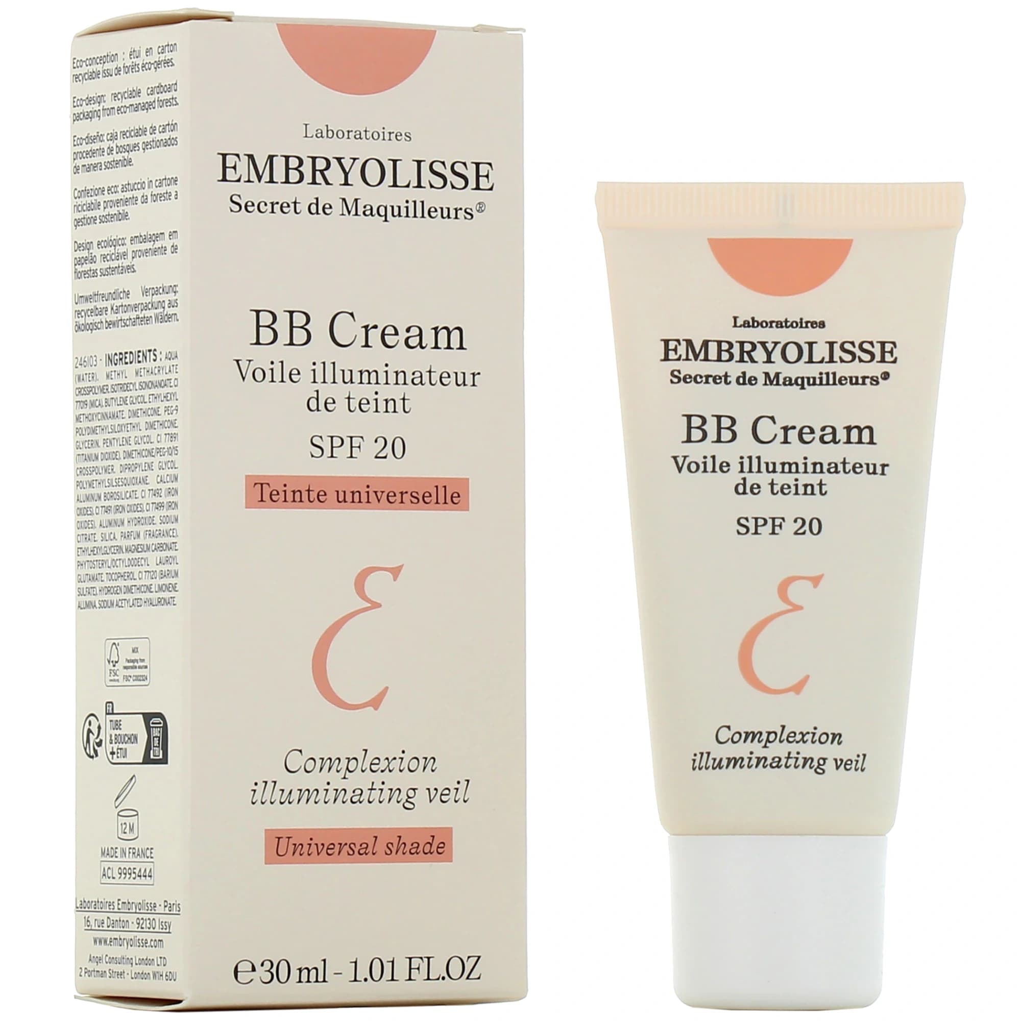 Embryolisse Secret de Maquilleurs Voile Illuminateur de Teint BB Cream SPF20 30ml