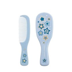 Brosse et peigne pour bébé avec poils naturels doux - Canpol Babies - bleu - Nouveau né