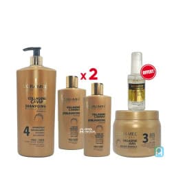 Pack promotionnel L'Oramel - Shampoing + 2 Après-shampoing + Masque fixateur 500ml avec sérum 50ml offert