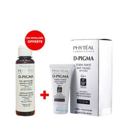 Pack Phytéal - D-pigma écran teinté beige éclat SPF 50+ - 50ml + eau micellaire - 150ml