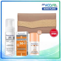 Pack Pharmaceris - Mousse Nettoyante W + Crème Spectrum Protect & Fluide Teinté N°02 SPF50+ et Pochette (Offerte)