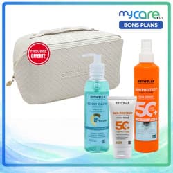 Pack Esth'Elle - Sun Protect Ecran solaire teinté Beige & Spray SPF50 + Gel Nettoyant Sensy Glow + Trousse (Offerte)