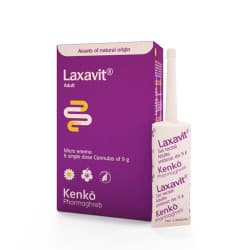 Kenko Laxavit - Micro-lavement anti-constipation - adultes - 6 canules unidoses de 9g