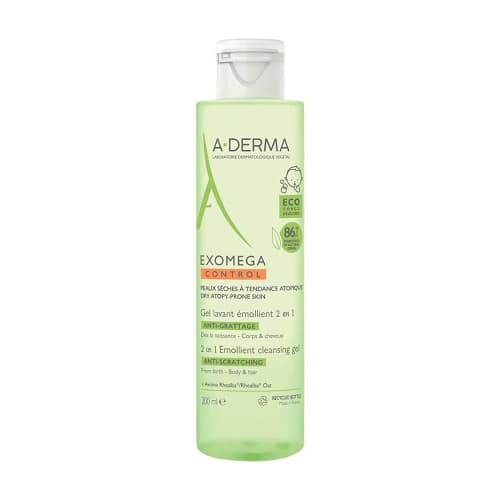 A-Derma Exomega Control Gel Lavant Émollient 2 en 1