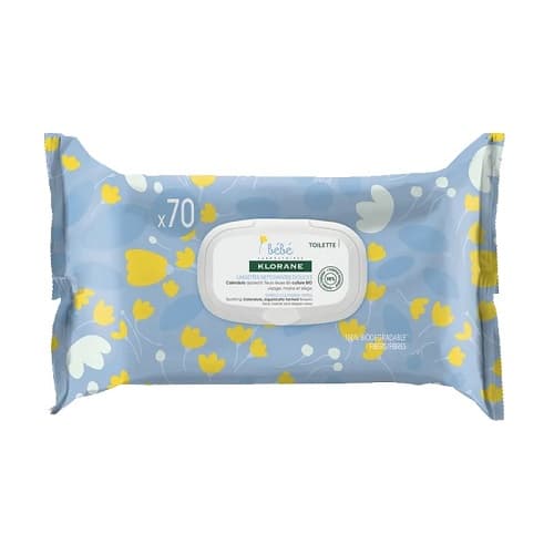 Klorane BÉBÉ Lingettes Nettoyantes Douces au Calendula