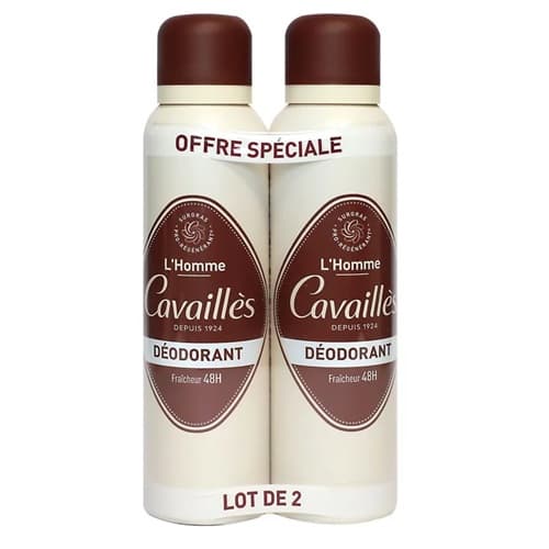 Cavaillès Déodorant Homme Spray Fraîcheur 48H Lot de 2