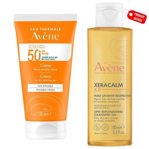 Avène Solaire Crème Invisible + Xeracalm Huile Lavante 100 ml Offerte