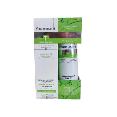 Pharmaceris T Retinol 0.3 Crème Nuit Anti-Acné + Gel Nettoyant Offert