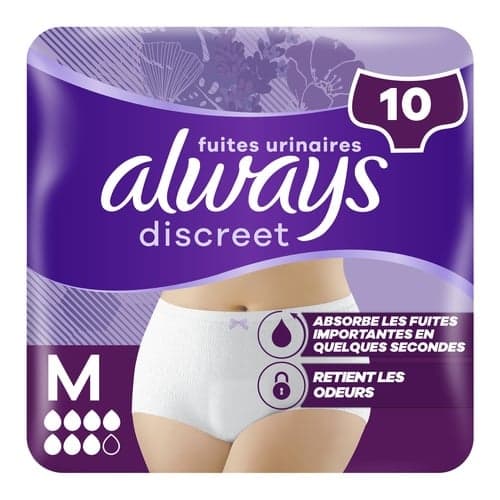 Always Discreet Culottes Fuites Urinaires Taille M — 10 culottes