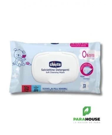 CHICCO - LINGETTES NETTOYANTES PEAUX SENSIBLES 72 PIECES +0MOIS