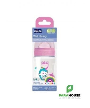 Chicco Biberon Well-Being 150ml 0m+ en caoutchouc