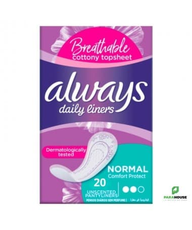 ALWAYS PROTEGE DAILY LINERS NORMAL CONFORT PROTECT 20PCS