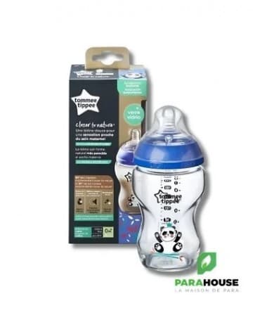 TOMMEE TIPPEE CLOSER TO NATURE BIBERON VERRE 250ML - Ours Bleu
