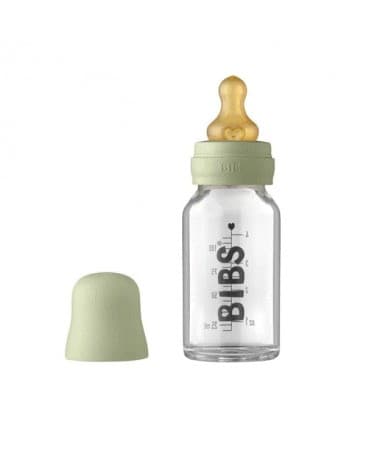BIBS Biberon en Verre 110 ml Set Complet Sage 0 mois et +