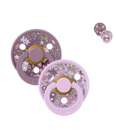 BIBS 02 SUCETTES COLOUR PACIFIER LIBERTY CHAMOMILE LAWN VIOLET SKY MIX SIZE 2 6M+