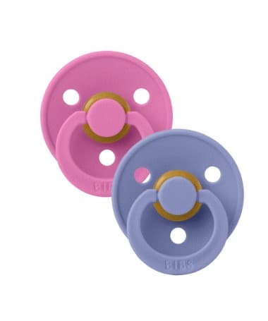 BIBS 02 SUCETTES COLOUR NATURAL RUBBER BUBBLGUM PERI SIZE 2 6M+