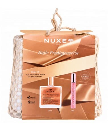 NUXE - HUILE PRODIGIEUSE OR 50ML + ROLL&GLOW 8ML ET BOURSE OFFERTS