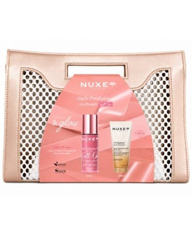 NUXE - ROLL&GLOW ECLAT OR ROSE 60ML + HUILE DE DOUCHE 200ML ET SAC OFFERTS