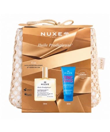 NUXE - HUILE PRODIGIEUSE 50ML + GELEE NETTOYANTE 30ML ET BOURSE OFFERTES