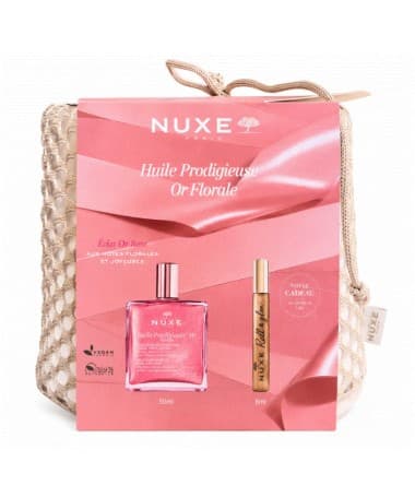 NUXE - HUILE PRODIGIEUSE OR FLORALE 50ML + ROLL&GLOW 8ML ET BOURSE OFFERTS