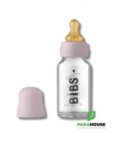 BIBS - BIBERON EN VERRE SLOW FLOW LILAS 110 ML