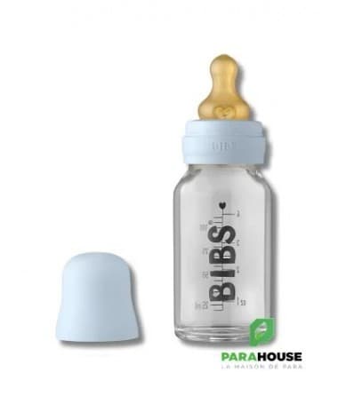 BIBS - BIBERON EN VERRE BABY BLUE SET COMPLET +0MOIS 110ML