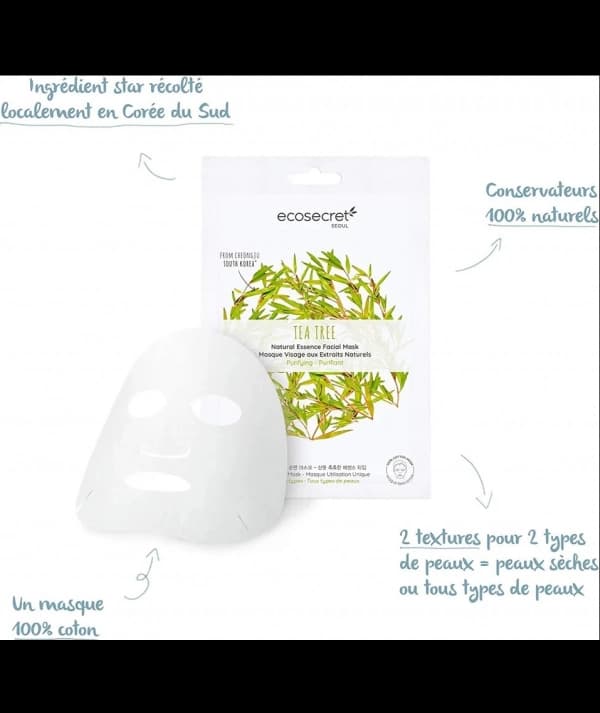 Ecoscret seoul masque visage à l'extrait naturel de tea tree