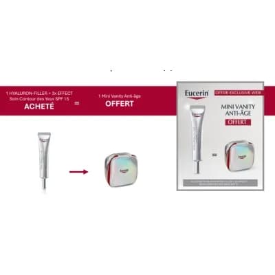 EUCERIN pack HYALURON FILLER SOIN CONTOUR DES YEUX +3* EFFECT 15ML+ trousse gratuit