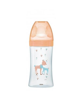 Dodie - Biberon en verre col large Sensation 270ml BEIGE BICHE 0-6 mois