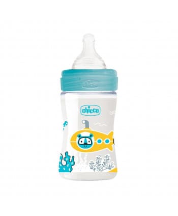 Chicco Biberon Well Being 150 ml bleu