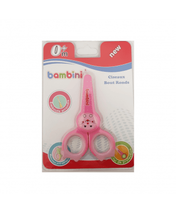 Bambini Ciseaux Pour Bébé Embouts Arrondis Avec Etui de Protection 0+ Rose