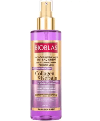 BIOBLAS Après-shampoing liquide Collagen et keratine 200 ml