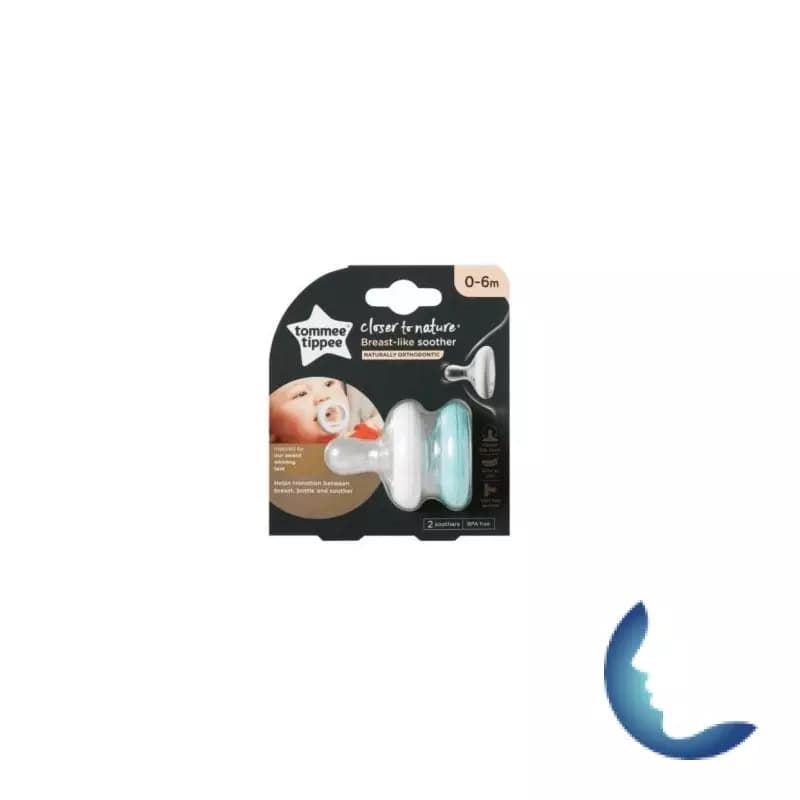 Tommee Tippee Close To Nature 2 Sucettes Breast-like Nuit 0-6m
